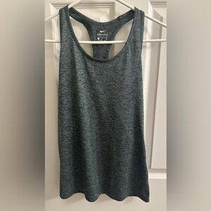 Nike Shirt Womens M Medium Grey Black Mesh Sleeveless Athletic Tank Top Summer